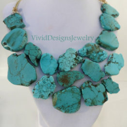 Turquoise Necklace -Statement Bib Necklace -Turquoise Jewelry
