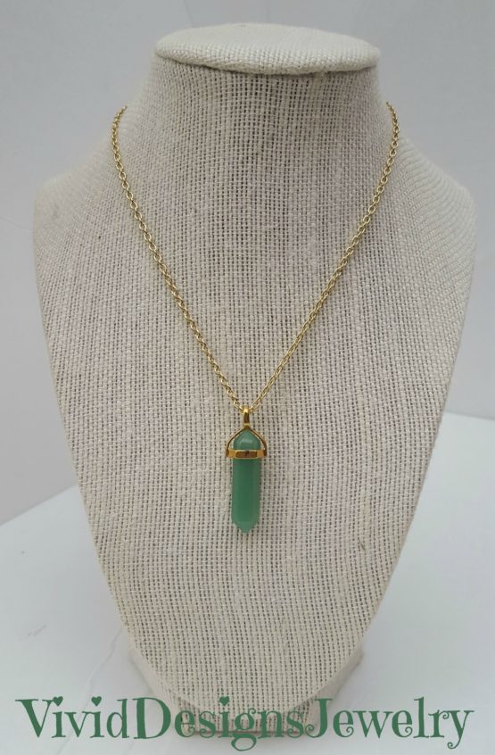 Green Crystal Quartz Statement Necklace -Drop Briolette Necklace