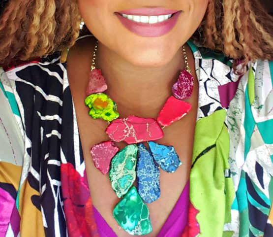 Multicolor Statement Necklace Colorful Turquoise Bib Jewelry Necklaces