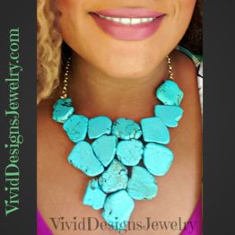Turquoise Triangle Statement Necklace Bib Necklace