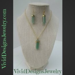Green Crystal Quartz Statement Necklace -Drop Briolette Necklace Earring Set