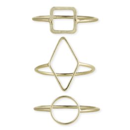Gold Minimalist Shape Ring Set