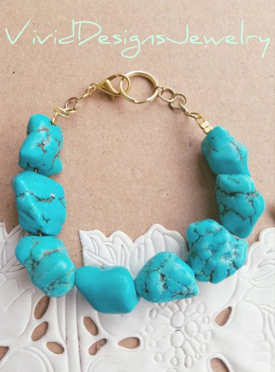 Chunky Turquoise Nugget Bracelet 2