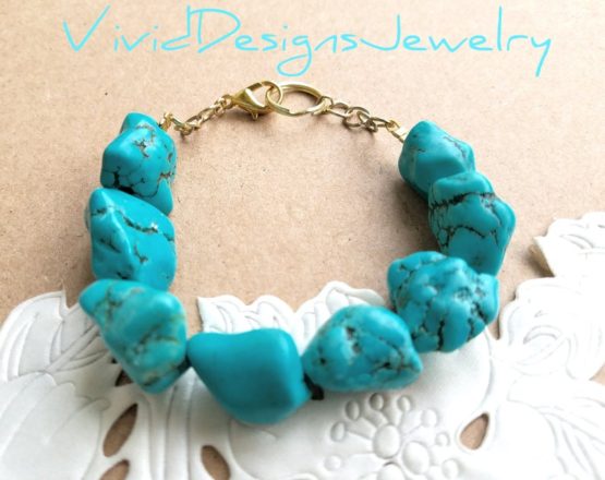 Chunky Turquoise Nugget Bracelet 3