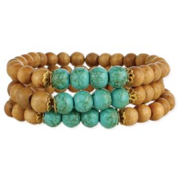 Wood & Turquoise Beaded Bracelets!